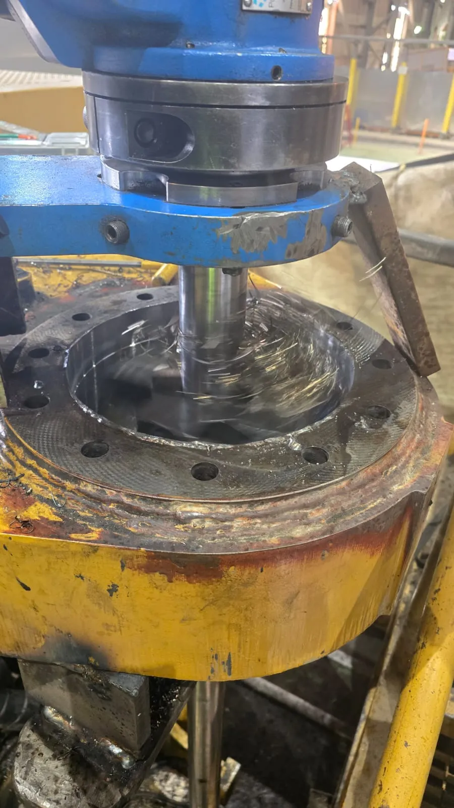 Mecanizado pasador central motoniveladora - Proceso 2